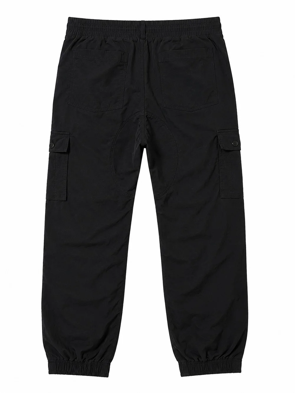 Men's Black Cargo Pants with Elastic Cuffs